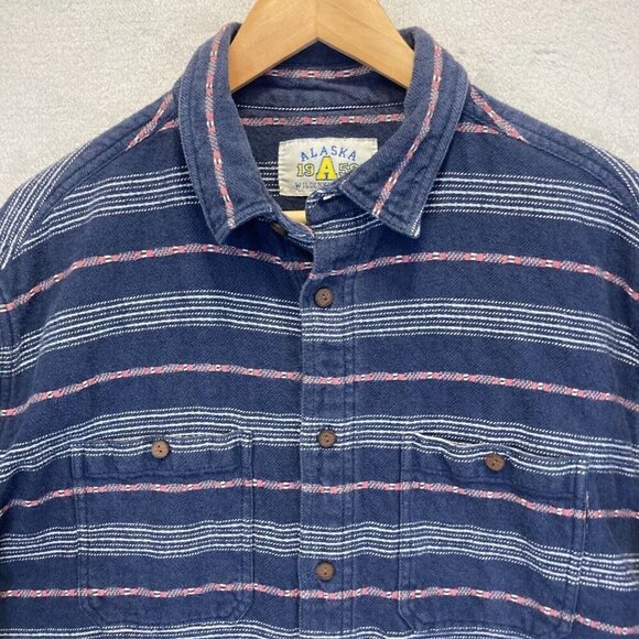 VTG Alaska Wilderness Flannel Shirt Mens XXL Striped Button Long Sleeve 90s Y2K - Picture 3 of 12